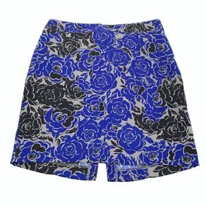 Banana Republic Floral Rose Print Pencil Skirt Size 12 Womens Blue Black Short L